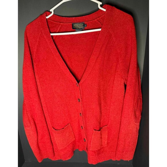 Pendleton Sweaters - Pendleton Lambs Wool Buttoned Cardigan Womens L Red Sweater